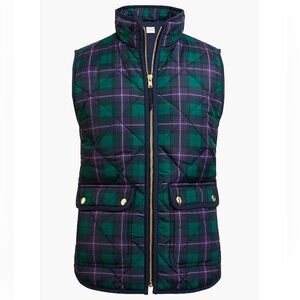 J. Crew Factory Stewart Tartan Plaid Puffer Vest Women’s XS